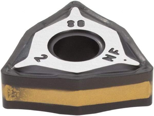 Iscar - WNMG432 NF Grade IC8250 Carbide Turning Insert - TiCN/Al2O3/TiN Finish, 80° Trigon, 1/2" Inscr Circle, 3/16" Thick, 1/32" Corner Radius - Eagle Tool & Supply