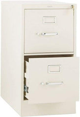 Hon - 26" Wide x 29" High x 26-1/2" Deep, 2 Drawer Vertical File with Lock - Steel, Putty - Eagle Tool & Supply