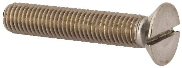 Value Collection - M12x1.75 Metric Coarse, 65mm OAL Slotted Drive Machine Screw - Flat Head, Grade 316 & A4 Stainless Steel, Uncoated, Without Washer - Eagle Tool & Supply