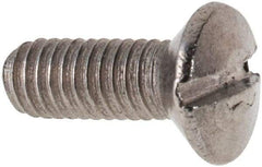 Value Collection - M3x0.50 Metric Coarse, 8mm OAL Slotted Drive Machine Screw - Oval Head, Grade 316 & A4 Stainless Steel, Uncoated, Without Washer - Eagle Tool & Supply