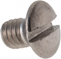 Value Collection - M4x0.70 Metric Coarse, 6mm OAL Slotted Drive Machine Screw - Oval Head, Grade 316 & A4 Stainless Steel, Uncoated, Without Washer - Eagle Tool & Supply