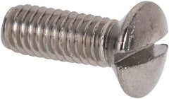 Value Collection - M4x0.70 Metric Coarse, 12mm OAL Slotted Drive Machine Screw - Oval Head, Grade 316 & A4 Stainless Steel, Uncoated, Without Washer - Eagle Tool & Supply