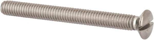 Value Collection - M4x0.70 Metric Coarse, 40mm OAL Slotted Drive Machine Screw - Oval Head, Grade 316 & A4 Stainless Steel, Uncoated, Without Washer - Eagle Tool & Supply