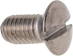 Value Collection - M5x0.80 Metric Coarse, 10mm OAL Slotted Drive Machine Screw - Oval Head, Grade 316 & A4 Stainless Steel, Uncoated, Without Washer - Eagle Tool & Supply