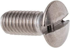 Value Collection - M5x0.80 Metric Coarse, 12mm OAL Slotted Drive Machine Screw - Oval Head, Grade 316 & A4 Stainless Steel, Uncoated, Without Washer - Eagle Tool & Supply