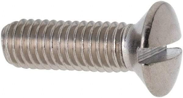 Value Collection - M5x0.80 Metric Coarse, 16mm OAL Slotted Drive Machine Screw - Oval Head, Grade 316 & A4 Stainless Steel, Uncoated, Without Washer - Eagle Tool & Supply