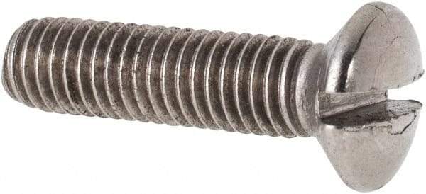 Value Collection - M5x0.80 Metric Coarse, 20mm OAL Slotted Drive Machine Screw - Oval Head, Grade 316 & A4 Stainless Steel, Uncoated, Without Washer - Eagle Tool & Supply