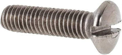 Value Collection - M5x0.80 Metric Coarse, 20mm OAL Slotted Drive Machine Screw - Oval Head, Grade 316 & A4 Stainless Steel, Uncoated, Without Washer - Eagle Tool & Supply