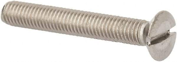 Value Collection - M5x0.80 Metric Coarse, 35mm OAL Slotted Drive Machine Screw - Oval Head, Grade 316 & A4 Stainless Steel, Uncoated, Without Washer - Eagle Tool & Supply