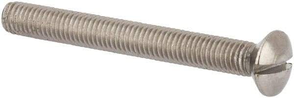 Value Collection - M5x0.80 Metric Coarse, 45mm OAL Slotted Drive Machine Screw - Oval Head, Grade 316 & A4 Stainless Steel, Uncoated, Without Washer - Eagle Tool & Supply