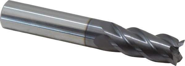 ProMax - 7/16", 1" LOC, 7/16" Shank Diam, 2-3/4" OAL, 4 Flute, Solid Carbide Square End Mill - Single End, AlTiN Finish, Spiral Flute, 40° Helix, Right Hand Cut, Right Hand Flute, Series 155 - Eagle Tool & Supply
