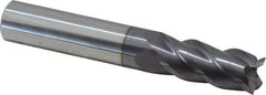 ProMax - 7/16", 1" LOC, 7/16" Shank Diam, 2-3/4" OAL, 4 Flute, Solid Carbide Square End Mill - Single End, AlTiN Finish, Spiral Flute, 40° Helix, Right Hand Cut, Right Hand Flute, Series 155 - Eagle Tool & Supply