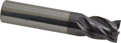 ProMax - 1/2", 5/8" LOC, 1/2" Shank Diam, 2-1/2" OAL, 4 Flute, Solid Carbide Square End Mill - Single End, AlTiN Finish, Spiral Flute, 40° Helix, Centercutting, Right Hand Cut, Right Hand Flute, Series 155 - Eagle Tool & Supply