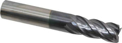ProMax - 9/16", 1-1/4" LOC, 9/16" Shank Diam, 3-1/2" OAL, 4 Flute, Solid Carbide Square End Mill - Single End, AlTiN Finish, Spiral Flute, 40° Helix, Right Hand Cut, Right Hand Flute, Series 155 - Eagle Tool & Supply