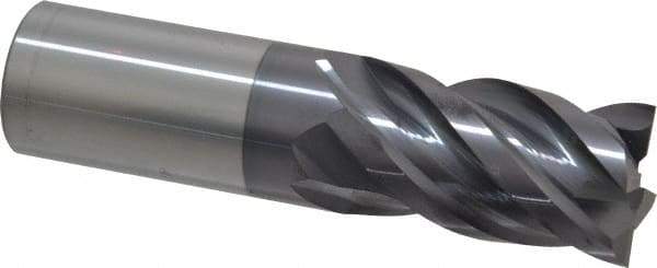 ProMax - 1", 1-3/4" LOC, 1" Shank Diam, 4" OAL, 4 Flute, Solid Carbide Square End Mill - Single End, AlTiN Finish, Spiral Flute, 40° Helix, Right Hand Cut, Right Hand Flute, Series 155 - Eagle Tool & Supply