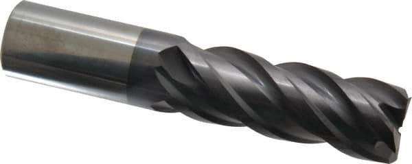 ProMax - 1", 2-3/4" LOC, 1" Shank Diam, 5" OAL, 4 Flute, Solid Carbide Square End Mill - Single End, AlTiN Finish, Spiral Flute, 40° Helix, Centercutting, Right Hand Cut, Right Hand Flute, Series 155 - Eagle Tool & Supply