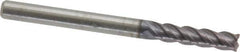 ProMax - 1/8", 4 Flute, Single End, Solid Carbide, 0.01" Corner Radius End Mill - 1-1/2" OAL, 40° Helix, Right Hand Flute, 1/2" LOC, Right Hand Cut - Eagle Tool & Supply