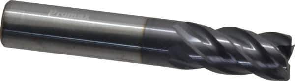 ProMax - 1/2", 4 Flute, Single End, Solid Carbide, 0.02" Corner Radius End Mill - 3" OAL, 40° Helix, Right Hand Flute, 1" LOC, Right Hand Cut - Eagle Tool & Supply