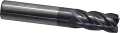 ProMax - 1/2", 4 Flute, Single End, Solid Carbide, 0.02" Corner Radius End Mill - 3" OAL, 40° Helix, Right Hand Flute, 1" LOC, Right Hand Cut - Eagle Tool & Supply