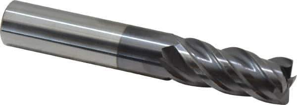 ProMax - 9/16", 4 Flute, Single End, Solid Carbide, 0.03" Corner Radius End Mill - 3-1/2" OAL, 40° Helix, Right Hand Flute, 1-1/4" LOC, Right Hand Cut - Eagle Tool & Supply