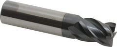 ProMax - 5/8", 4 Flute, Single End, Solid Carbide, 0.03" Corner Radius End Mill - 3" OAL, 40° Helix, Right Hand Flute, 7/8" LOC, Right Hand Cut - Eagle Tool & Supply