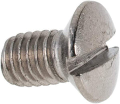 Value Collection - M6x1.00 Metric Coarse, 10mm OAL Slotted Drive Machine Screw - Oval Head, Grade 316 & A4 Stainless Steel, Uncoated, Without Washer - Eagle Tool & Supply