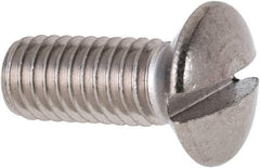 Value Collection - M6x1.00 Metric Coarse, 16mm OAL Slotted Drive Machine Screw - Oval Head, Grade 316 & A4 Stainless Steel, Uncoated, Without Washer - Eagle Tool & Supply