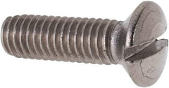 Value Collection - M6x1.00 Metric Coarse, 20mm OAL Slotted Drive Machine Screw - Oval Head, Grade 316 & A4 Stainless Steel, Uncoated, Without Washer - Eagle Tool & Supply