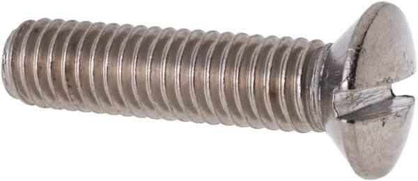 Value Collection - M6x1.00 Metric Coarse, 25mm OAL Slotted Drive Machine Screw - Oval Head, Grade 316 & A4 Stainless Steel, Uncoated, Without Washer - Eagle Tool & Supply