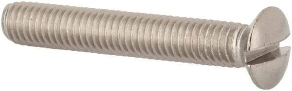 Value Collection - M6x1.00 Metric Coarse, 40mm OAL Slotted Drive Machine Screw - Oval Head, Grade 316 & A4 Stainless Steel, Uncoated, Without Washer - Eagle Tool & Supply