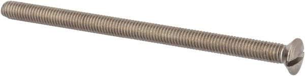 Value Collection - M6x1.00 Metric Coarse, 100mm OAL Slotted Drive Machine Screw - Oval Head, Grade 316 & A4 Stainless Steel, Uncoated, Without Washer - Eagle Tool & Supply
