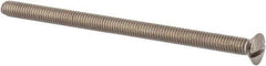 Value Collection - M6x1.00 Metric Coarse, 100mm OAL Slotted Drive Machine Screw - Oval Head, Grade 316 & A4 Stainless Steel, Uncoated, Without Washer - Eagle Tool & Supply