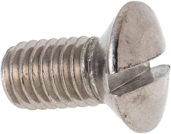 Value Collection - M8x1.25 Metric Coarse, 16mm OAL Slotted Drive Machine Screw - Oval Head, Grade 316 & A4 Stainless Steel, Uncoated, Without Washer - Eagle Tool & Supply