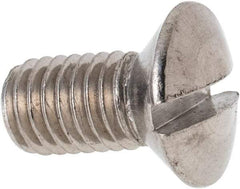 Value Collection - M8x1.25 Metric Coarse, 16mm OAL Slotted Drive Machine Screw - Oval Head, Grade 316 & A4 Stainless Steel, Uncoated, Without Washer - Eagle Tool & Supply