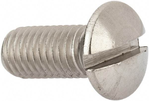Value Collection - M8x1.25 Metric Coarse, 20mm OAL Slotted Drive Machine Screw - Oval Head, Grade 316 & A4 Stainless Steel, Uncoated, Without Washer - Eagle Tool & Supply
