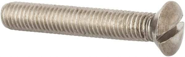 Value Collection - M8x1.25 Metric Coarse, 50mm OAL Slotted Drive Machine Screw - Oval Head, Grade 316 & A4 Stainless Steel, Uncoated, Without Washer - Eagle Tool & Supply