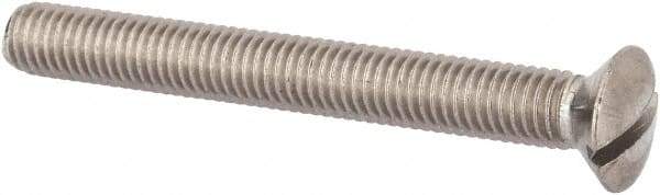 Value Collection - M8x1.25 Metric Coarse, 70mm OAL Slotted Drive Machine Screw - Oval Head, Grade 316 & A4 Stainless Steel, Uncoated, Without Washer - Eagle Tool & Supply