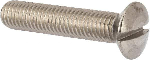 Value Collection - M10x1.50 Metric Coarse, 50mm OAL Slotted Drive Machine Screw - Oval Head, Grade 316 & A4 Stainless Steel, Uncoated, Without Washer - Eagle Tool & Supply