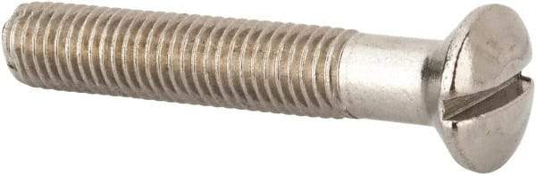 Value Collection - M10x1.50 Metric Coarse, 60mm OAL Slotted Drive Machine Screw - Oval Head, Grade 316 & A4 Stainless Steel, Uncoated, Without Washer - Eagle Tool & Supply