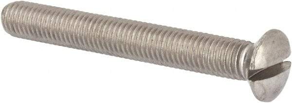 Value Collection - M10x1.50 Metric Coarse, 80mm OAL Slotted Drive Machine Screw - Oval Head, Grade 316 & A4 Stainless Steel, Uncoated, Without Washer - Eagle Tool & Supply