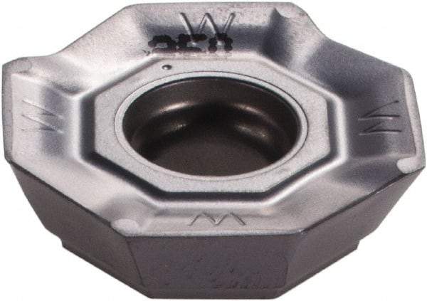 Iscar - OFCT07T3 Grade IC950 Carbide Milling Insert - TiAlN Finish, 0.2087" Thick, 0.7441" Inscribed Circle, 0.8mm Corner Radius - Eagle Tool & Supply