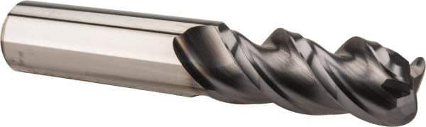 Niagara Cutter - 1/2", 3 Flute, Single End, Solid Carbide, 1/8" Corner Radius End Mill - 3" OAL, 45° Helix, Right Hand Flute, 1-1/4" LOC, Right Hand Cut - Eagle Tool & Supply