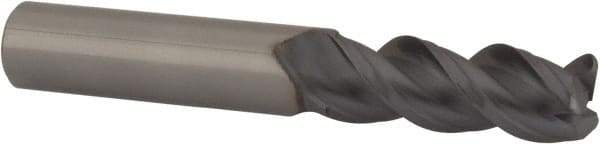 Niagara Cutter - 3/8", 3 Flute, Single End, Solid Carbide, 0.06" Corner Radius End Mill - 2-1/2" OAL, 45° Helix, Right Hand Flute, 1" LOC, Right Hand Cut - Eagle Tool & Supply