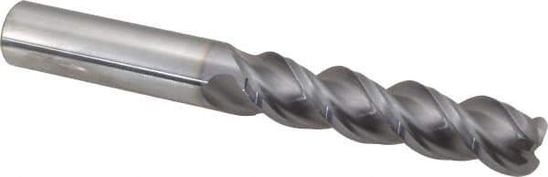 Niagara Cutter - 1/2", 3 Flute, Single End, Solid Carbide, 1/8" Corner Radius End Mill - 4" OAL, 45° Helix, Right Hand Flute, 2" LOC, Right Hand Cut - Eagle Tool & Supply