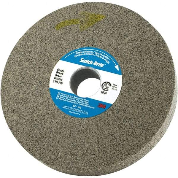 3M - 6" Diam, 0.37" Face Width, 1" Center Hole, Fine Grade, Silicon Carbide Deburring Wheel - Convolute, Density 8 Grade - Eagle Tool & Supply