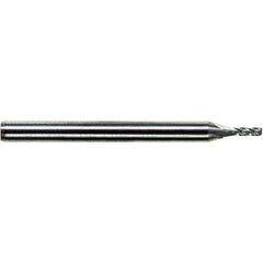 M.A. Ford - 1.5mm, 6mm LOC, 3mm Shank Diam, 38mm OAL, 4 Flute, Solid Carbide Square End Mill - Single End, Uncoated, 30° Helix, Centercutting, Right Hand Cut, Right Hand Flute, Series 111 - Eagle Tool & Supply