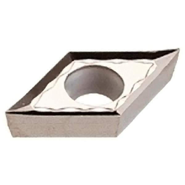 Iscar - DCGT2-.004 AS Grade IC520 Carbide Turning Insert - TiCN/TiN Finish, 55° Diamond, 1/4" Inscr Circle, 3/32" Thick, 0.004" Corner Radius - Eagle Tool & Supply