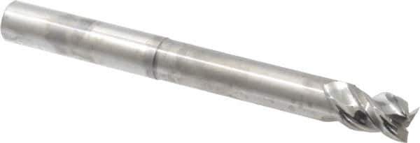 Niagara Cutter - 1/2", 5/8" LOC, 1/2" Shank Diam, 5" OAL, 3 Flute, Solid Carbide Square End Mill - Single End, Uncoated, Spiral Flute, 45° Helix, Centercutting, Right Hand Cut, Right Hand Flute, Series AN345 - Eagle Tool & Supply