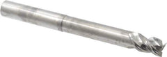 Niagara Cutter - 1/2", 5/8" LOC, 1/2" Shank Diam, 5" OAL, 3 Flute, Solid Carbide Square End Mill - Single End, Uncoated, Spiral Flute, 45° Helix, Centercutting, Right Hand Cut, Right Hand Flute, Series AN345 - Eagle Tool & Supply