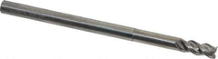 Niagara Cutter - 1/4", 1/2" LOC, 1/4" Shank Diam, 4" OAL, 3 Flute, Solid Carbide Square End Mill - Single End, Uncoated, Spiral Flute, 45° Helix, Centercutting, Right Hand Cut, Right Hand Flute, Series AN345 - Eagle Tool & Supply